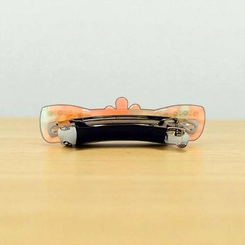 Acetate Hair Barrette with Floral Accent