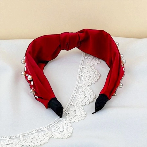Elegant Pearl & Rhinestone Turban Knot Headband