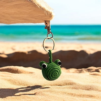 Crochet Frog Keychain