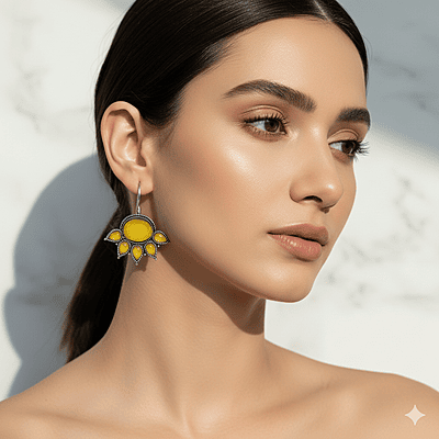 Elegant Silver Plated Drop Earrings with Amber & Smoky Quartz Stones