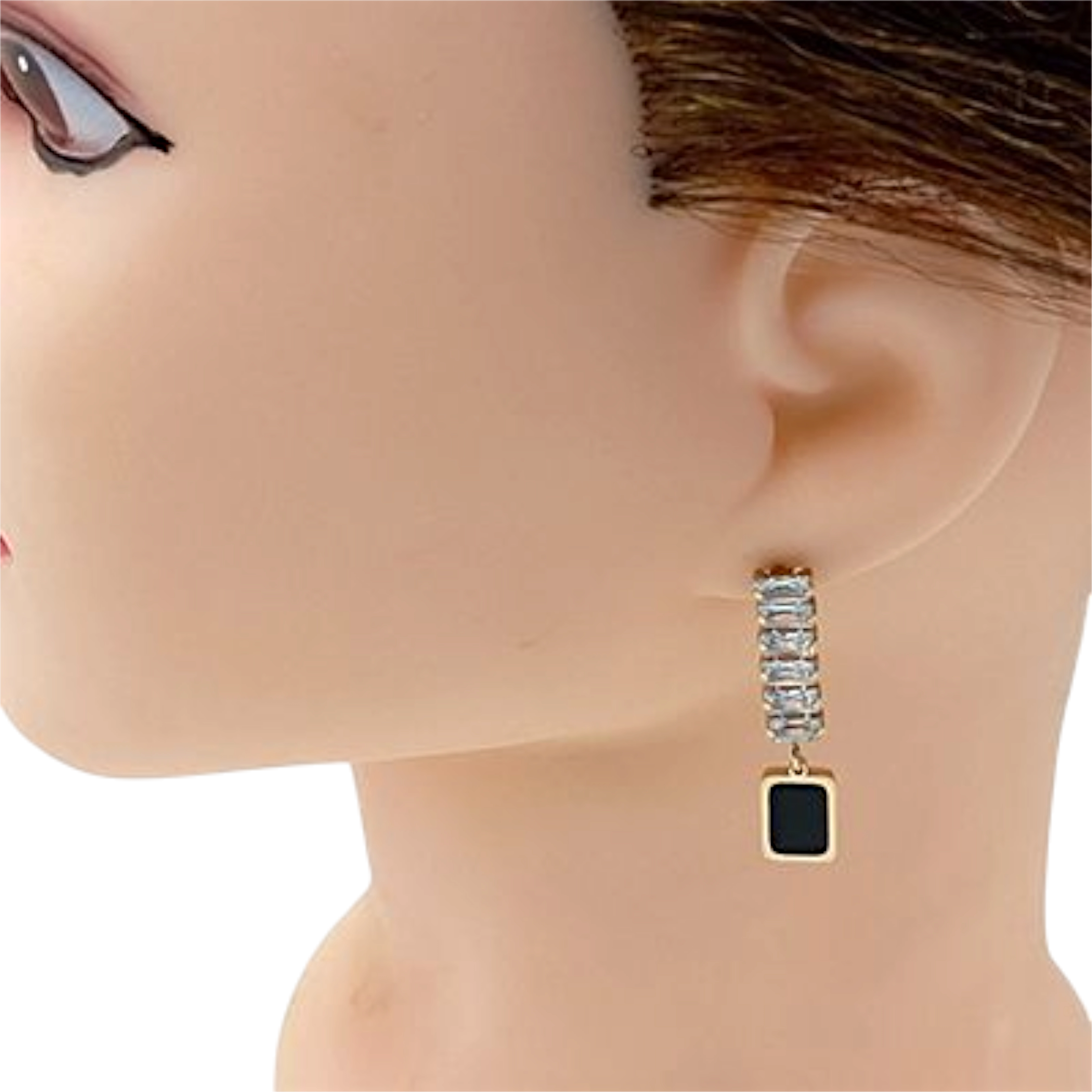 Elegant Drop Earrings with Zircon Stones