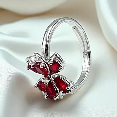 Elegant Butterfly Ring | Adjustable Silver-Plated Statement Jewelry