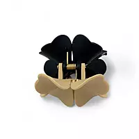 Black and Camel Two-Toned Flower Hair Claw Clip - Matte Finish Hair Accessory