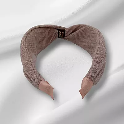 Chic Dusty Rose Knotted Headband - Textured Fabric Hair Accessory