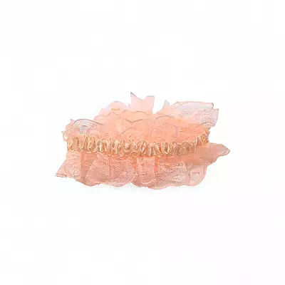 Delicate Peach Lace & Tulle Baby Girl Headband - Newborn to Toddler