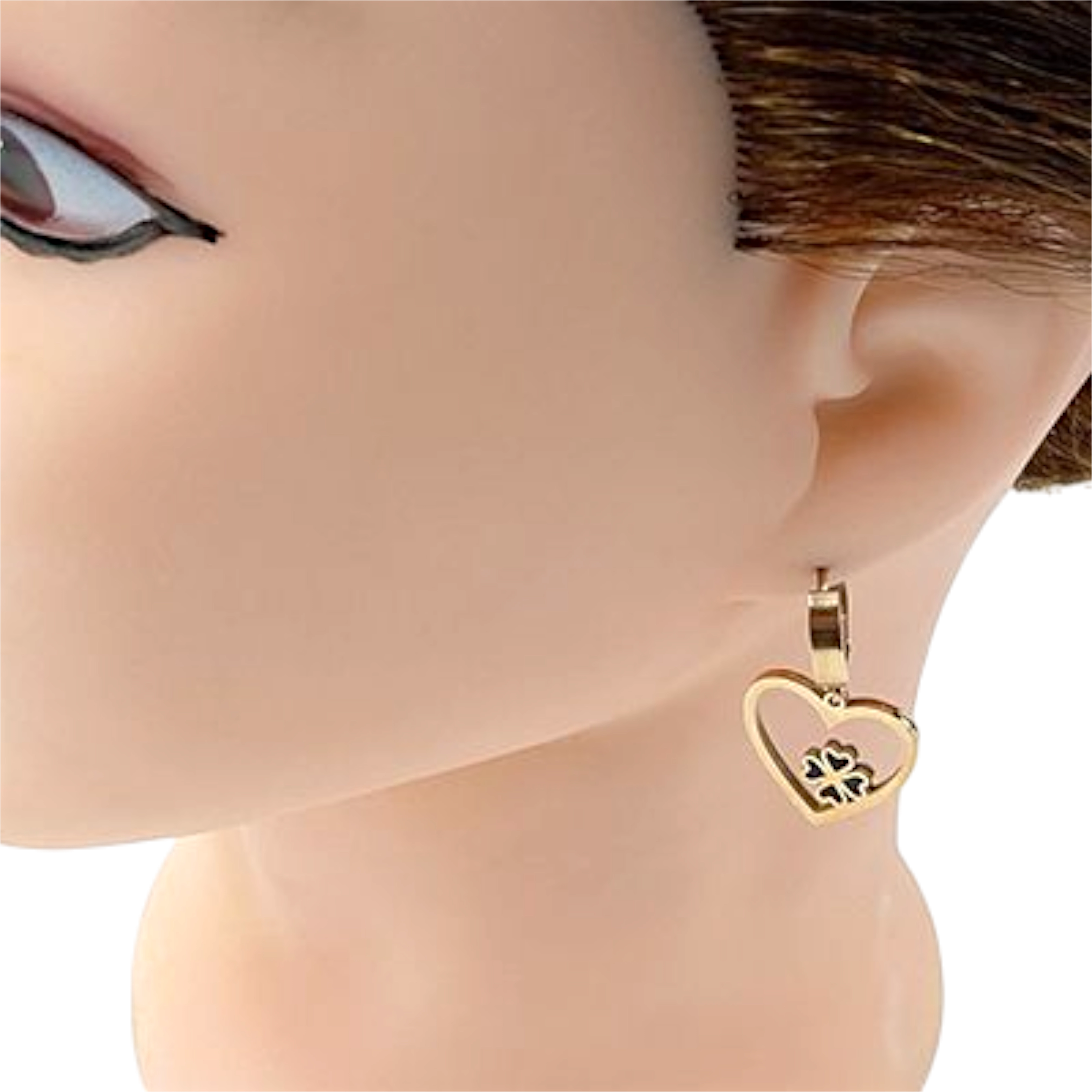 Chic Gold Heart Hoop Earrings