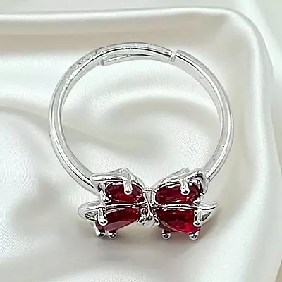 Elegant Butterfly Ring | Adjustable Silver-Plated Statement Jewelry
