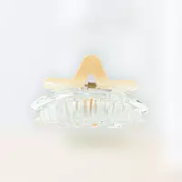 Chic Starfish Clear & Nude Peach Hair Claw Clip - Medium Size