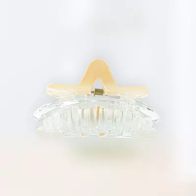 Chic Starfish Clear & Nude Peach Hair Claw Clip - Medium Size