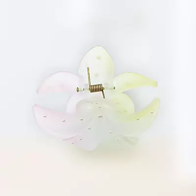 Gradient Flower Hair Claw Clip | Pink & Pale Yellow Floral Hair Accessory