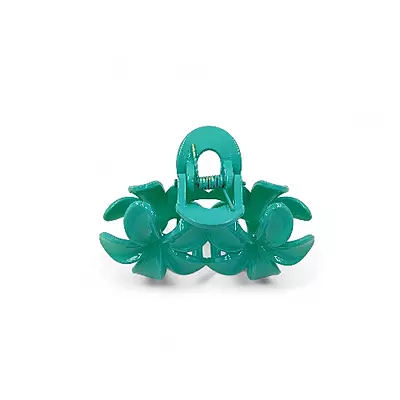Teal Mini Flower Hair Claw Clips