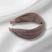 Chic Dusty Rose Knotted Headband - Textured Fabric Hair Accessory
