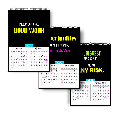 2026 Motivational Quotes Wall Calendar