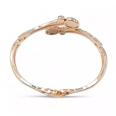 Rose Gold RENOS White Watch and Crystal Bangle Bracelet Gift Set