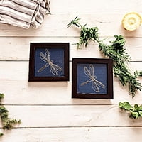 Zardozi Dragonfly Wooden Coaster (Set of 2) Zardozi Dragonfly Wooden Coaster (Set of 2)