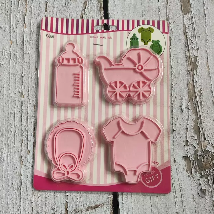 4 Pcs Pink Baby Shower Cutter