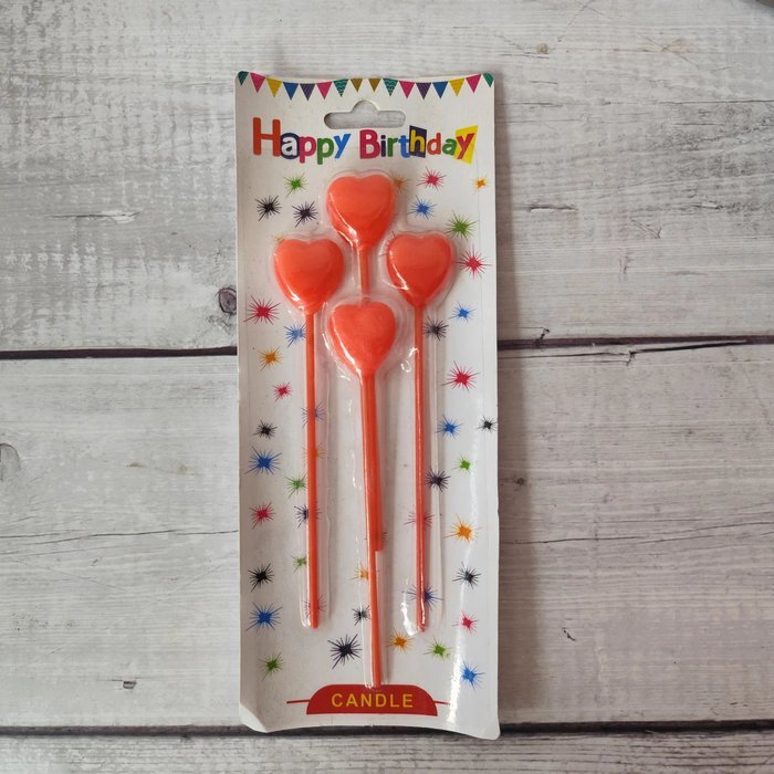 4 Pcs Red Heart Candle
