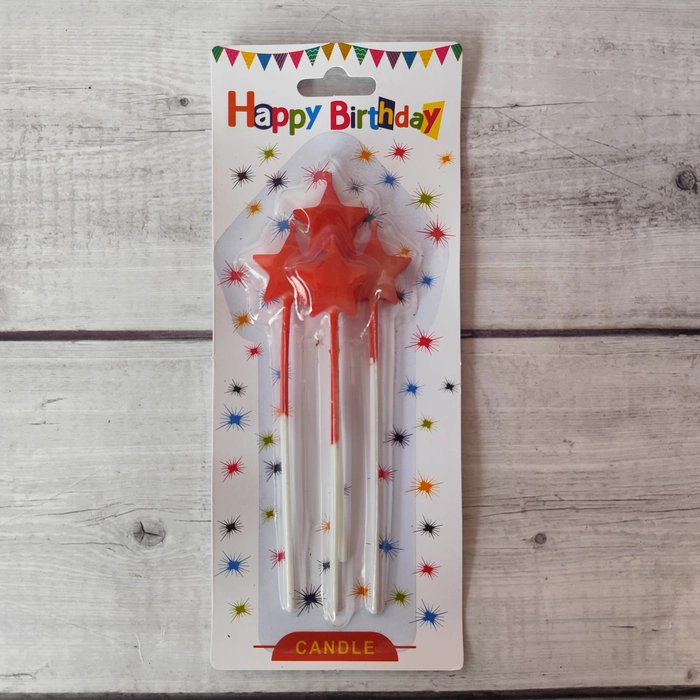 4 Pcs Red Star Candle