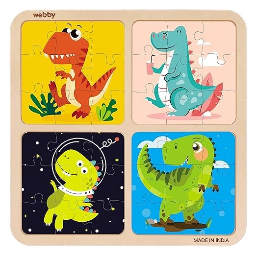 4 in 1 Dinosaur Wooden Puzzle