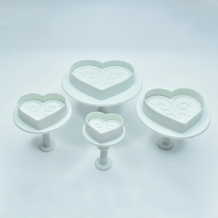 4 in 1 Heart Plunger Fondant & Cookie Cutter
