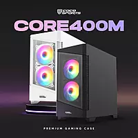 Coconut Core 400M Gaming Cabinet – Mid ATX | White Edition | Efficient Airflow Design | Transparent Side Panel | High-Performance Builder Case
