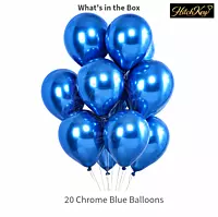 Chrome Blue Balloons - Pack of 20