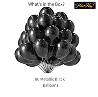 Metallic Black Balloons Kit - 80 Pcs