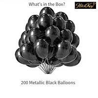 Metallic Black Balloons Kit - 200 Pcs