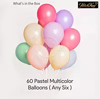Pastel Rainbow Balloons Kit - 60 Pcs