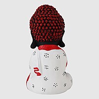 Baby Monk Buddha Showpiece for Home Decor (White & Red) Polyresin – 21 cm