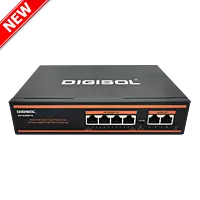 DIGISOL 4 Port PoE Fast Ethernet Unmanaged Switch with 2 Uplink Ports – DG-FS1006PF-B