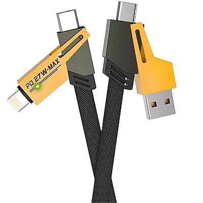 4-in-1 charging cable with multiple charging connectors
