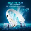 Portronics Go Breeze Neck Fan – Bladeless, 4-Speed, White