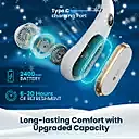 Portronics Go Breeze Neck Fan – Bladeless, 4-Speed, White