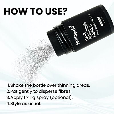 Hairedo Pure Keratin Hair Fibers 4.5g Trial Pack (Dark Brown) | Instant Hair Thickening | No Root Blockage | 100% Water Soluble & Sweat Resistant