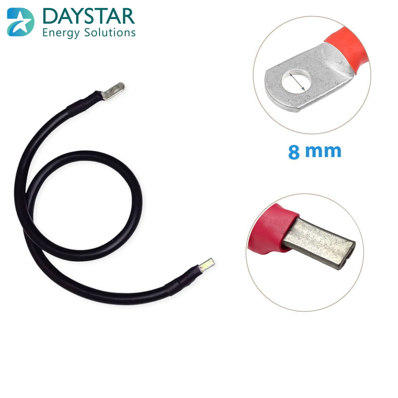 10 sq.mm (7 Gauge) Red and Black Charge Controller Battery Connecting Cables