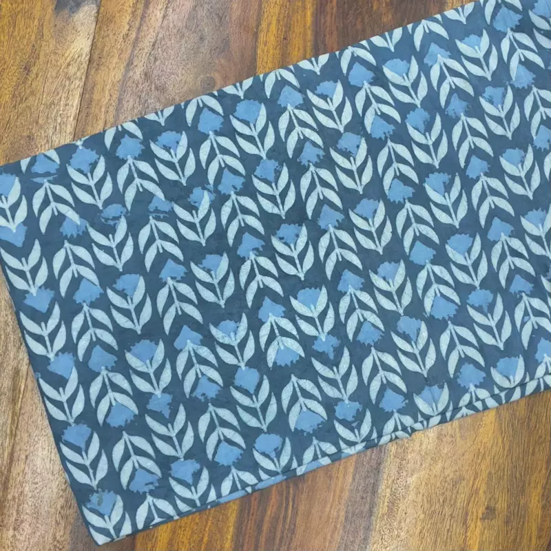 Indigo Dabu Pastel Cotton Print #4