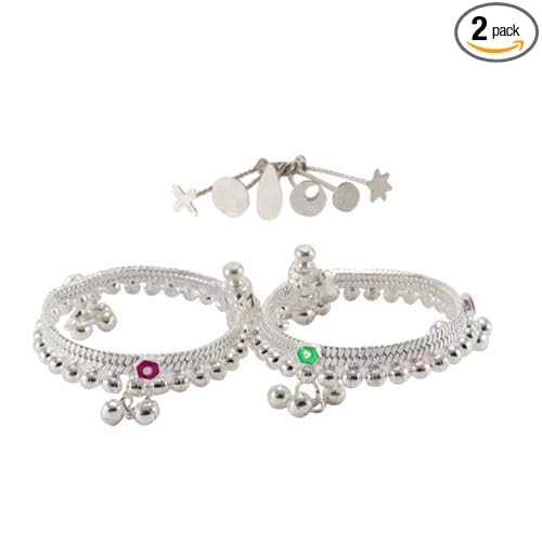 Silver Gift set for Baby (Anklets/Pattani design kolusu, Bindhi/PottuKit)