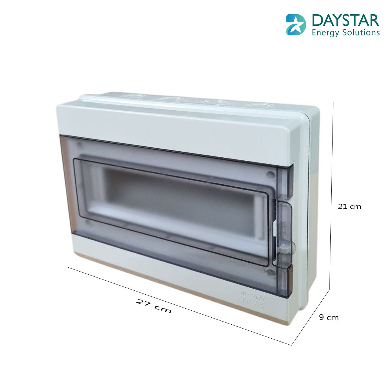 Type 2 - Weatherproof 12-Way MCB Box with Clear PVC Enclosure and Open-Type Cover for Power Distribution (27cm x9cm x21cm)