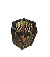 Handmade hexagonal utility box made of bamboo || home decor || natural