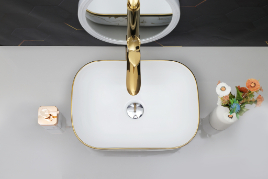 DTT-1023 Gold Designer Table Top Basin 18" x 13" x 5" Inch