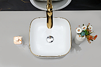 DTT-1034 Gold Designer Table Top Basin 14" x 14" x 6" Inch