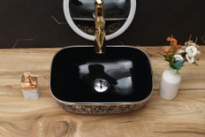 DTT-1116 Silver Designer Table Top Basin 18" x 13" x 5" Inch