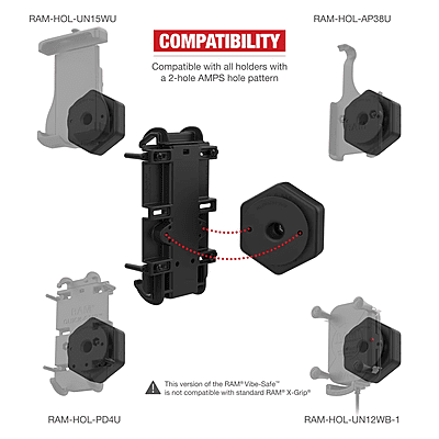 RAM® Vibe-Safe™ with NPT Adapter for 2-Hole Holders RAM® Vibe-Safe™ with NPT Adapter for 2-Hole Holders