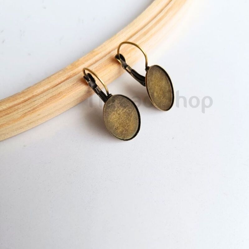 Leverback Earring Antique Bronze Oval Leverback Earring Antique Bronze Oval