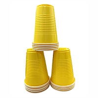 Yellow Pong Glasses Pack of 50 | Reusable 450ml | Eco-Friendly Glasses for Diwali, Holi, Halloween, Bachelor Parties & More
