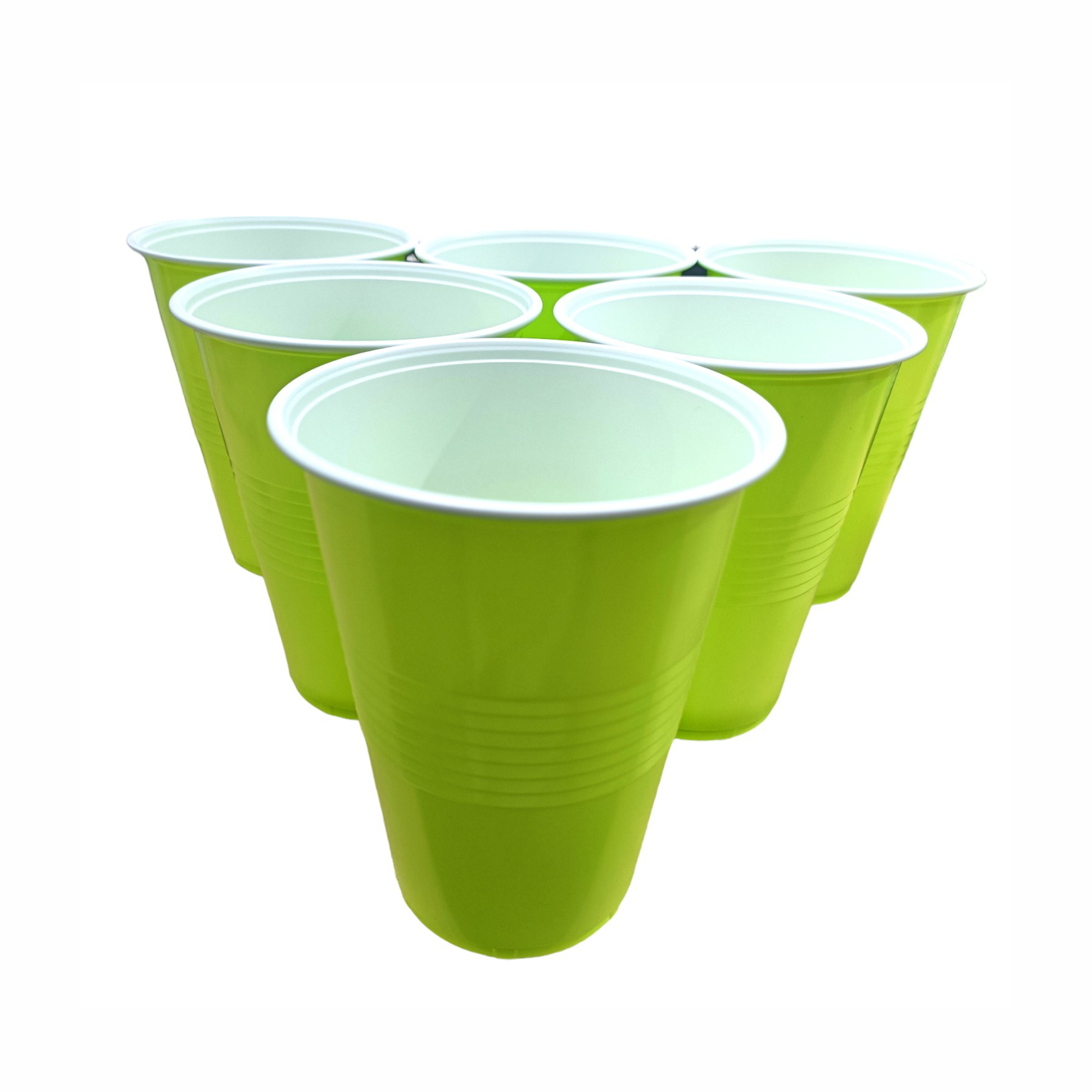 Set of 10 - Green | 450ml | Beer Pong Glasses |  Reusable & Eco-Friendly | Drinking Glasses for New Year, Bachelor Wedding, Retirement Parties & Games | Party Supplies