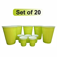 The Magic Balloons- Beer Pong Glasses Combo Pack - 30x 450ml Drinking Glasses and 10x 60ml Red Shot Glasses for Bachelor, Cocktails, Holi, Christmas, and Night Parties - 40 Pieces