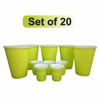The Magic Balloons- Beer Pong Glasses Combo Pack - 30x 450ml Drinking Glasses and 10x 60ml Red Shot Glasses for Bachelor, Cocktails, Holi, Christmas, and Night Parties - 40 Pieces