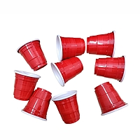 The Magic Balloons- Beer Pong Glasses Combo Pack 30pcs of 450ml Drinking Glasses and 30 Pieces of 60ml Red Shot Glasses for Bachelor Cocktails Holi Christmas and New Year Parties